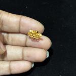 Gold Shade 6 white Stone Flower Side Pendant with 3 holes back side, sold by 1 pc