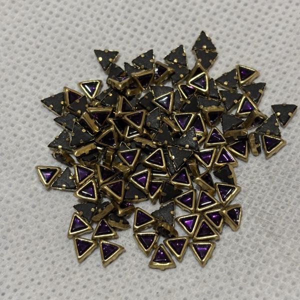 Kundhan Stone Trangle Purple- 4x4x4mm