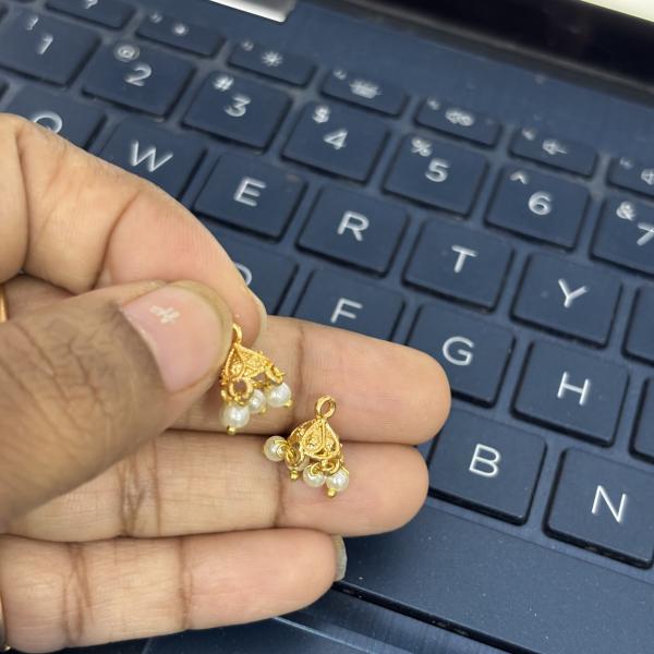 Micro Plated Small Size Gold Polish Butta's , Set of 1 Pair