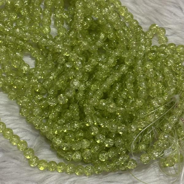 Crackle Beads  Parrot Green 8.2x7.5mm