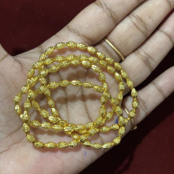 Micro Plated Rice Beads 6 X 3.5mm , sold by 1 string, Approx 100 pcs