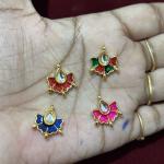 Colourful Enamel Painted Pendants with Connectors, sold by 1 pc, Colours available, Please Select Colour.