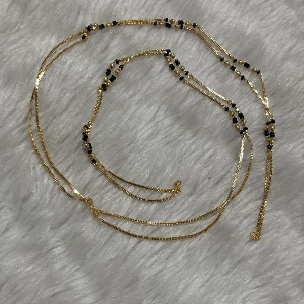 Micro Plated Customized Long Single line Black Beads 30inch