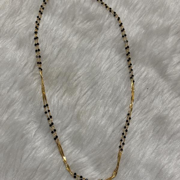 Micro Plated Customized Short Single line Black Beads 18inch