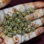Antique Gold Nakshi balls 8 x 8 mm, Sold by 1 pc