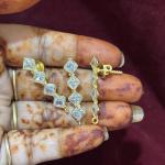 Polki Stone Diamond Shape Pendant with Screw Back Earrings , Set of 1 pair , Colours Available