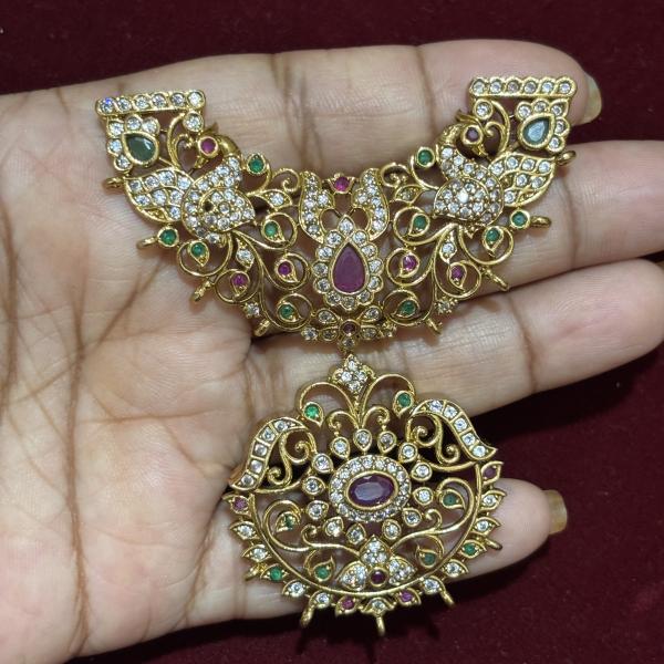 One Gram Gold Rani haram Pendant Without Earrings