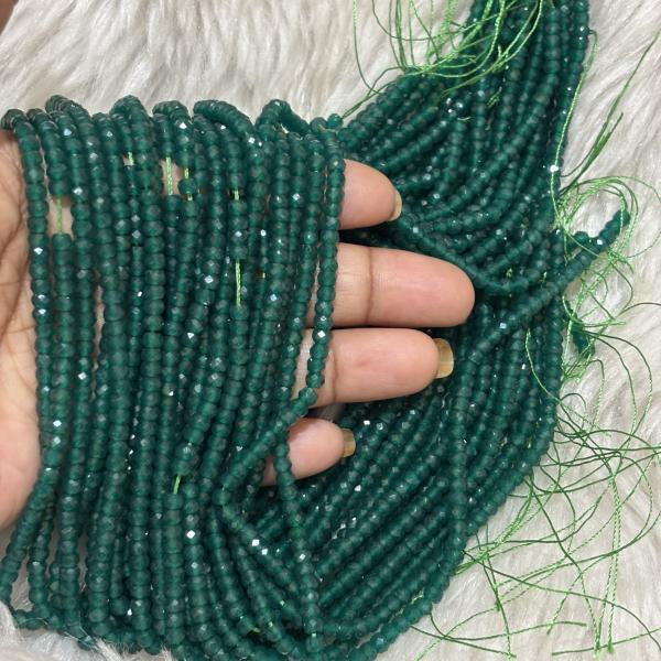 Premium Green Emerald Tire Cut Beads , sold by 1 string