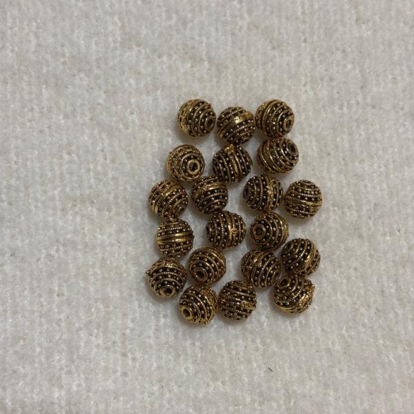 Antique Gold  Nakshi balls  8.1x8mm Sold By 1 pc