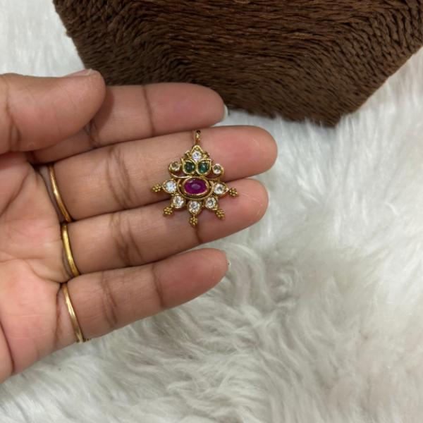 Multi colour Kundan Small Pendant