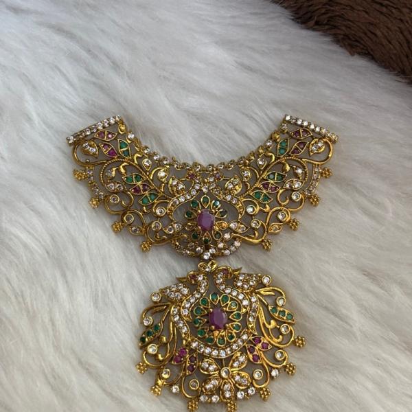 One Gram Gold Rani haram Pendant Without Earrings