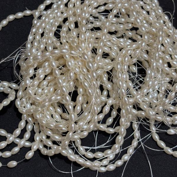 Rice Pearls 7.5mm White Shade, sold by 1 line